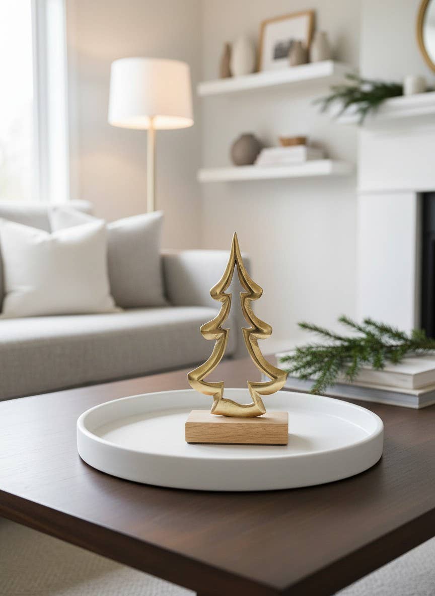 Small all Golden Metal Tree 4x8in