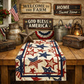 Rustic Patriotic Table Runner – Americana Stars & Farmhouse Red White Blue Décor
