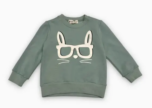 Girl's Bunny Glasses Sweatshirt