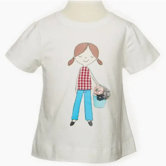 Girl's Red Check Girl Tee