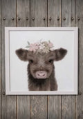 13" X 13" Highland Cow Wall Decor