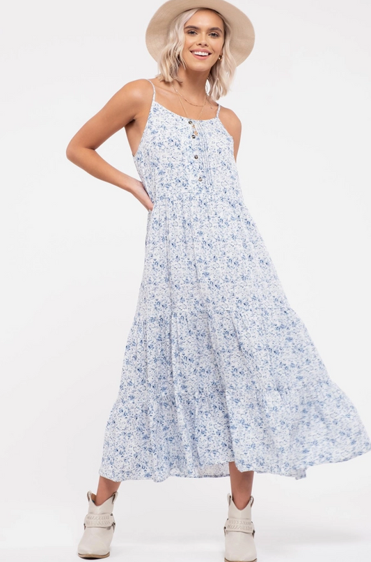 Floral Tiered Cami Midi Dress