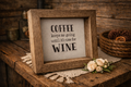 8" X 8" Wooden Framed Coffee Sign