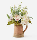 Artificial Floral Bouquet w/Vase, Cream