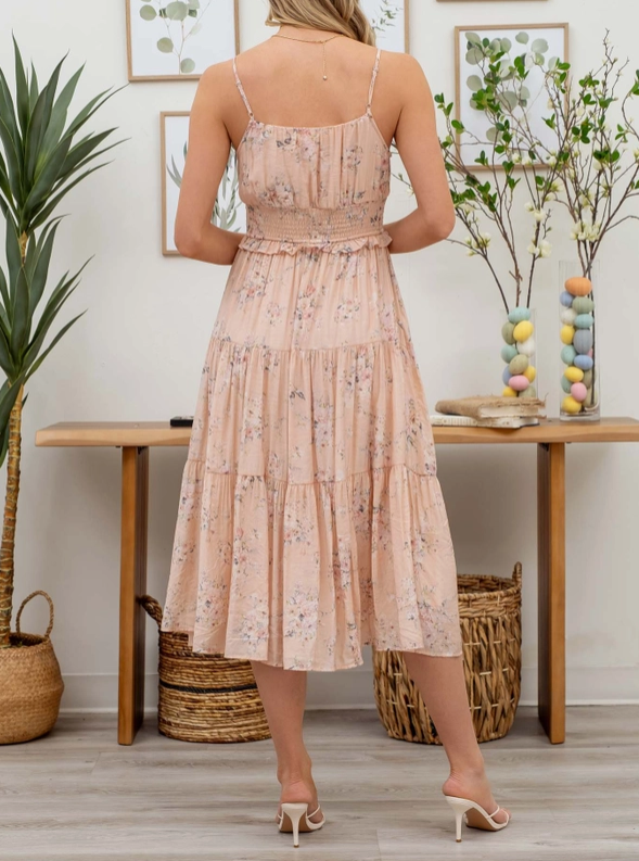 Floral Tiered Midi Dress