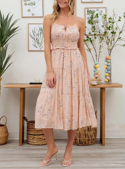 Floral Tiered Midi Dress