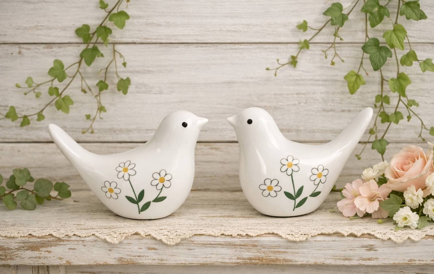 Two PC Set Of Ceramic Birds