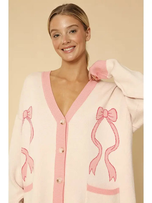 Oversized Bow Varsity Sweater